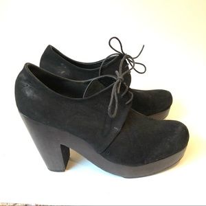 RACHEL COMEY Black suede lace up ankle boots 7.5